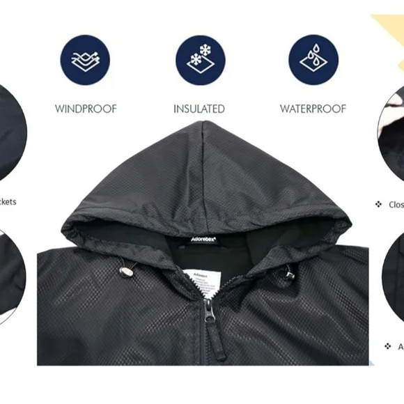 Adoretex Navy Blue Swim Parka with Yellow Fleece Lining - Picture 10 of 10